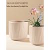 Simple Ceramic Flower Pot with Tray