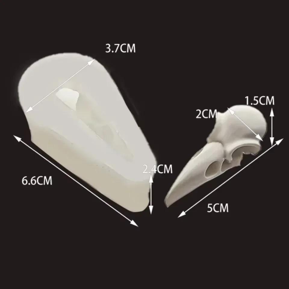 

2026 Latest Models Small 3D Crow Skull Silicone Mold Halloween Themed Bird Skeleton Jewelry Making Mould for Epoxy Resin Casting