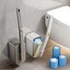Wall Mounted Toilet Brush with 36 Refill Heads and Holder Wall-Mount Scrubbing Toilet Brush for Wash Basin Mirrors Glass