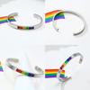 LGBTQ Cuff Bangle Bracelets Stainless Steel Rainbow Lovers Bracelets for Unisex