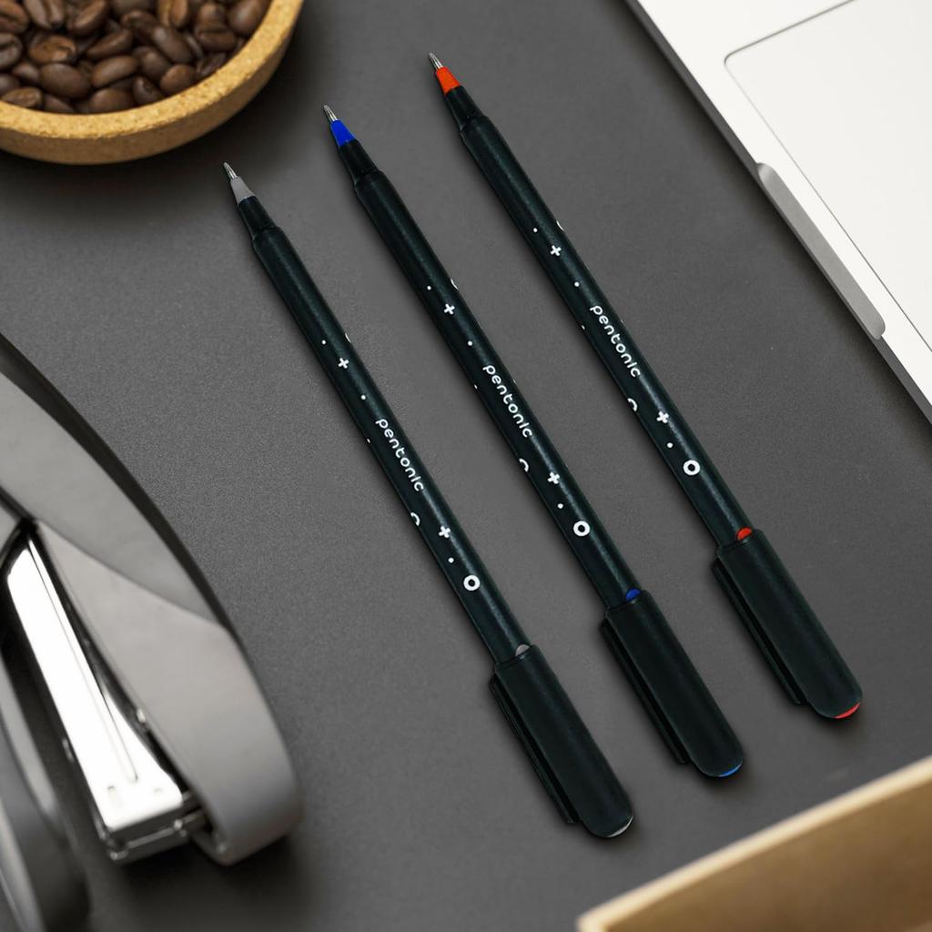 Pentonic Cipher 0.7mm Black Ink Ball Pen Smooth Writing for Office School Home Use Low Viscosity Ink Pack of 1 X 10pcs