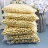 Large Packaging ABS Gold Perforated Imitation Pearl Straight Hole Plastic Beads DIY Bag Jewelry Beading Materials