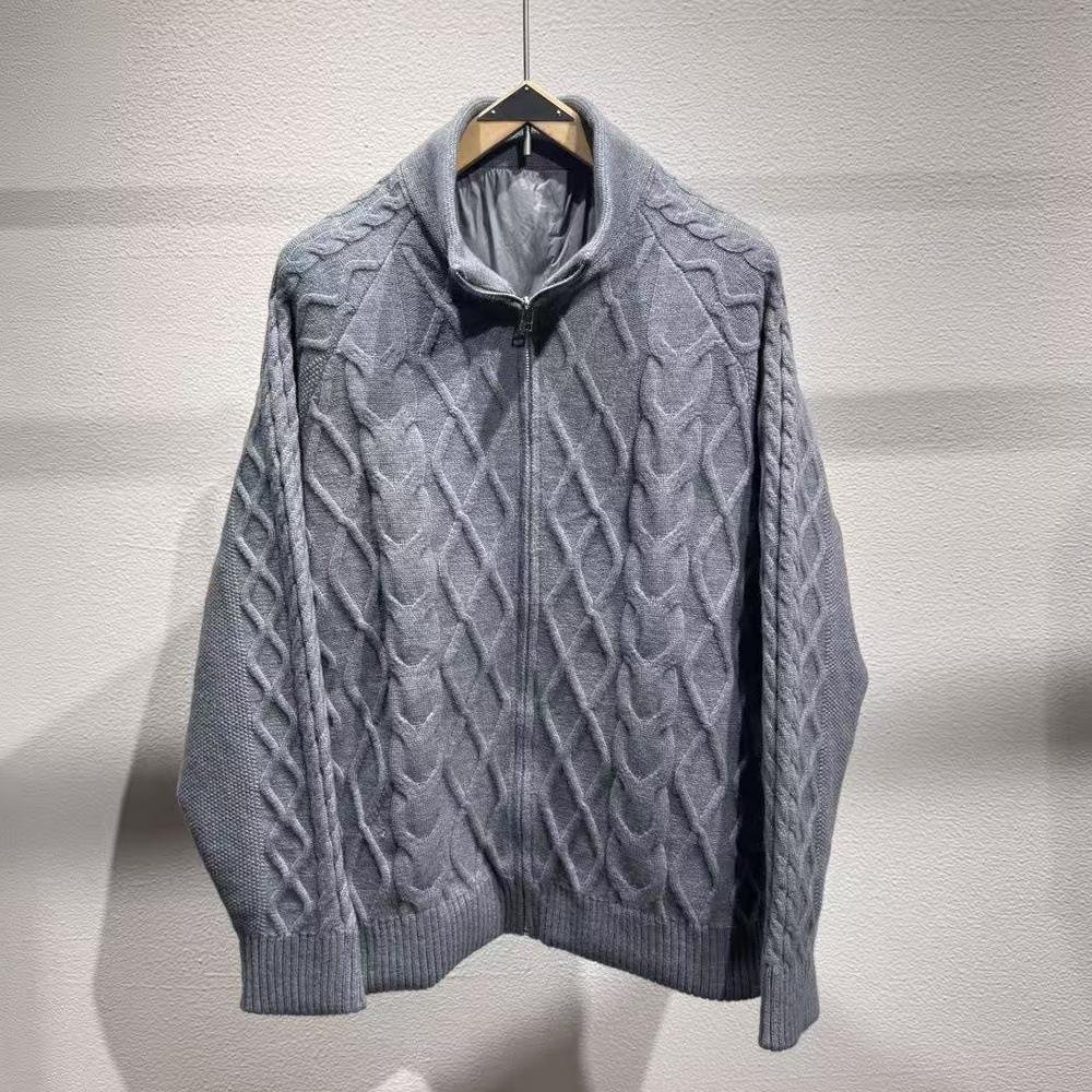 2025 Men s Trendy Stand Collar Knitted Down Jacket - Winter Casual Outerwear XL