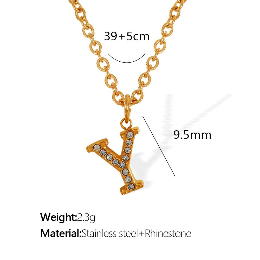 Titanium Steel 26 Letters Elegant And Exquisite Pendant Necklace Light Luxury Fashion Collarbone Chain High Sense Versatile