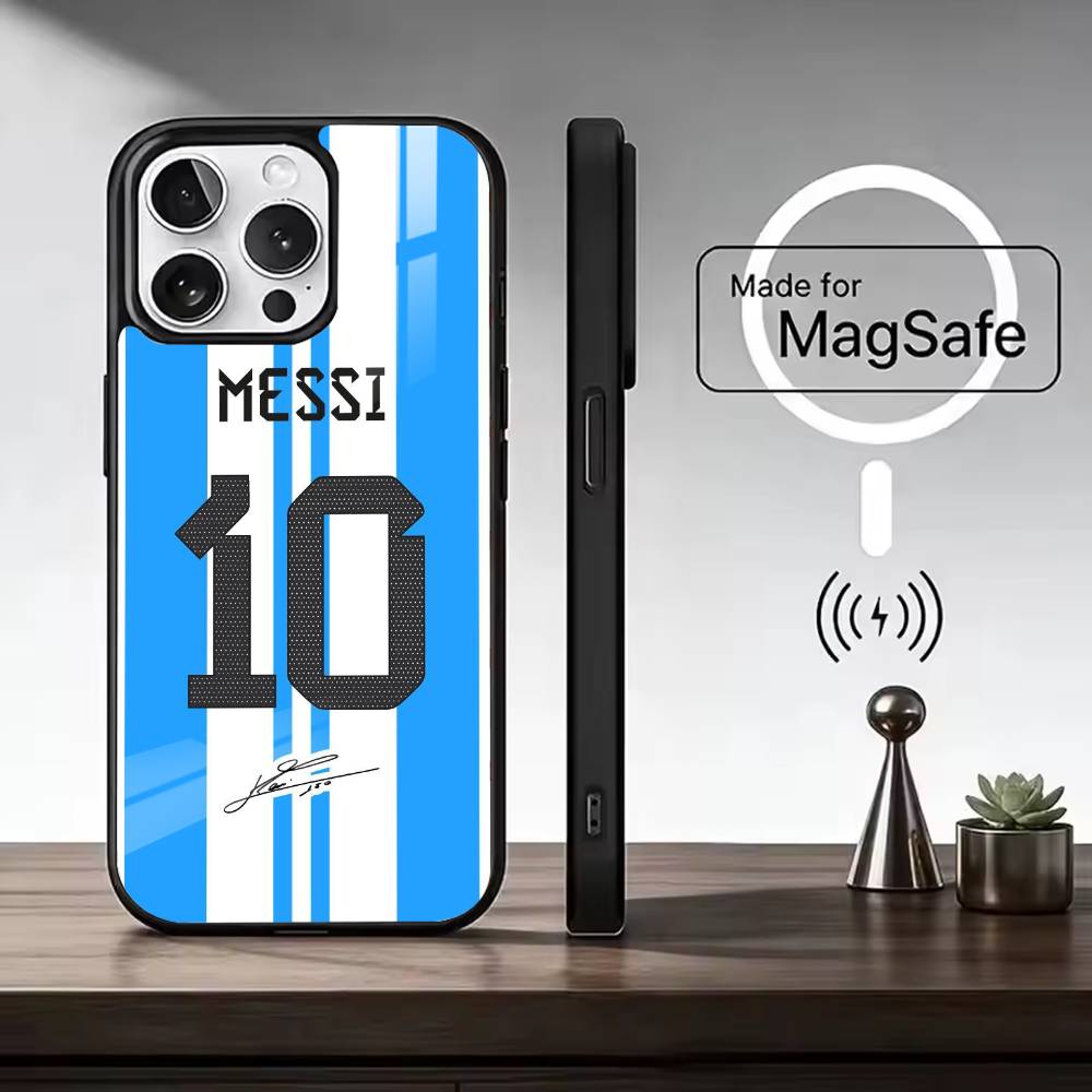 Fußball M-MESSi Coole Handyhülle Für iPhone17,16,15,14,13,12,11 Plus,Pro Magnetisch Für Magsafe Kabelloses Laden
