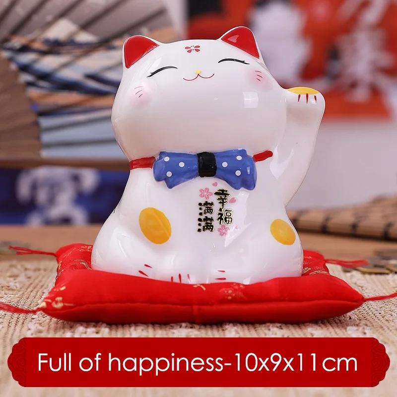 4,5 Inch Keramische Maneki Neko Gelukskat Spaarpot Muntpot Huisdecoratie Ornament FENG SHUI Beeldje