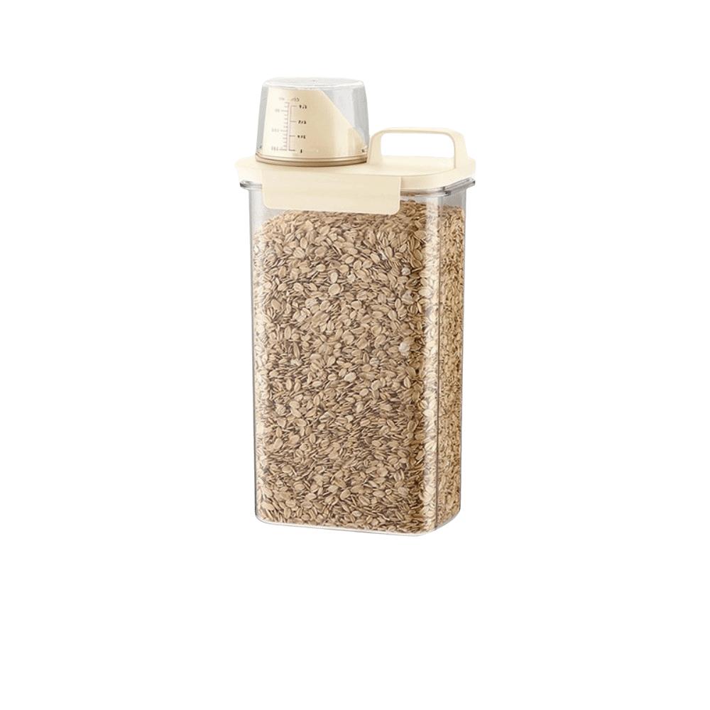 1100/1800/2300ml Storage Box Viewable Cereal Storage Containers Measuring Cup Rice Bucket  Kitchen