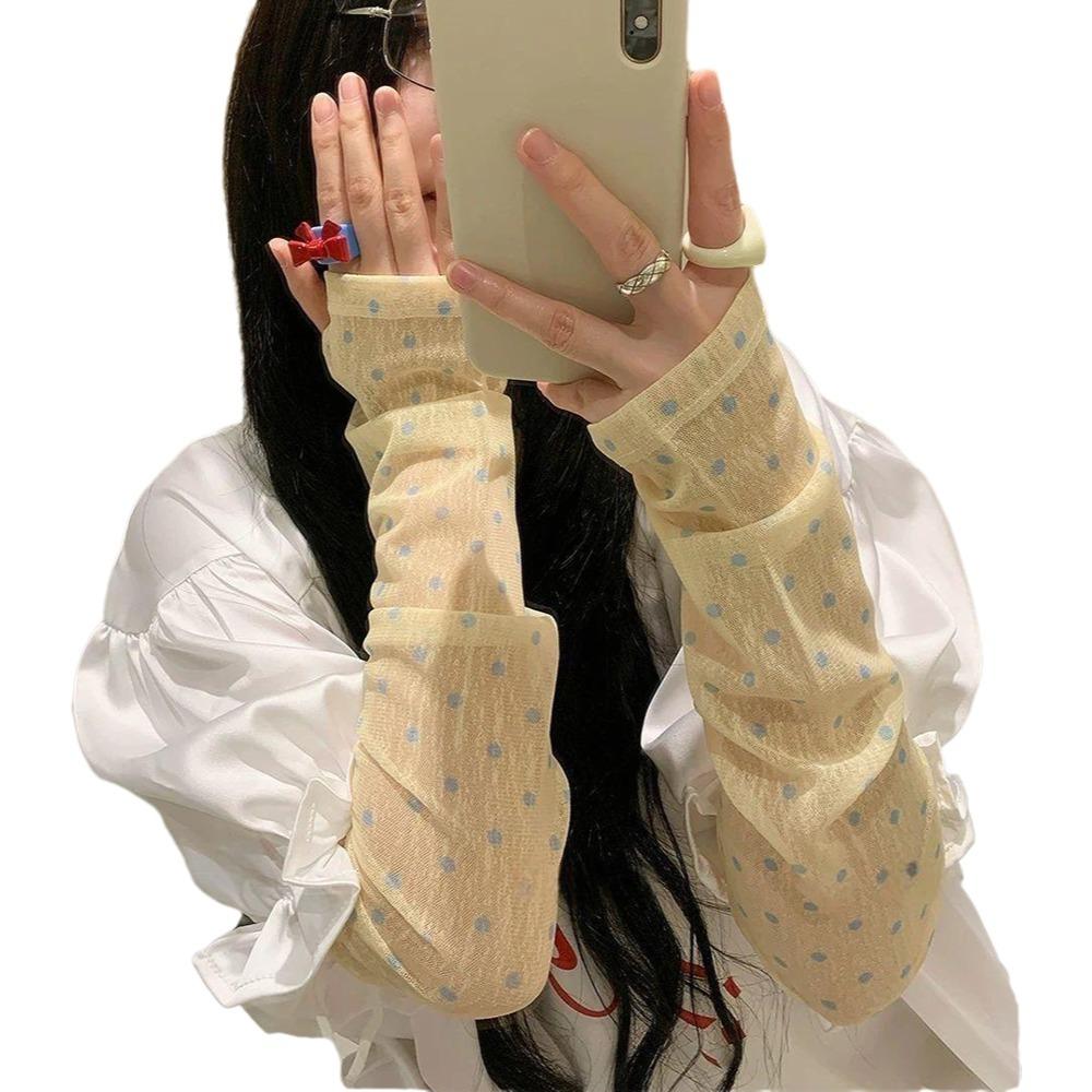 Mesh Sunscreen Sleeves Breathable Outdoor Arm Covers Trendy UV Protection Sleeves Cycling жёлтый