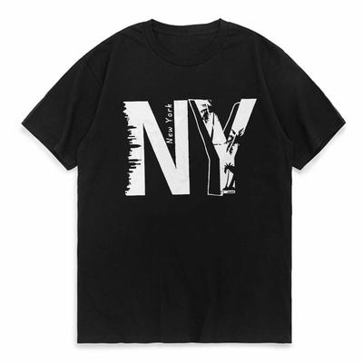 Summer Mens Casual Loose NY Letter Printed T Shirt Sports Comfortable Round Neck Short Sleeved Top Tshirt Fashion New York Tee