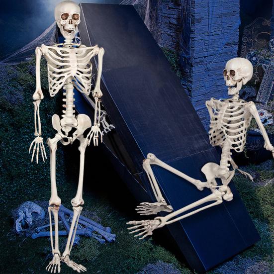 10 Pcs Mini Skeleton Figurine Decoration 6" Posable Human Bone Statue Plastic Skull Prop for Halloween Home Haunted House Party Favors