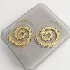 1 Pair European and American New Oval Spiral Earrings Exaggerated Vortex Gear-shaped Heart-shaped Retro Ear Jewelry
