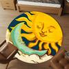 1pc Sun Moon Round Chair mat office Area Rug - Non-Slip, Floor Mat for Office, Bedroom, Ideal home decor gift p0105025
