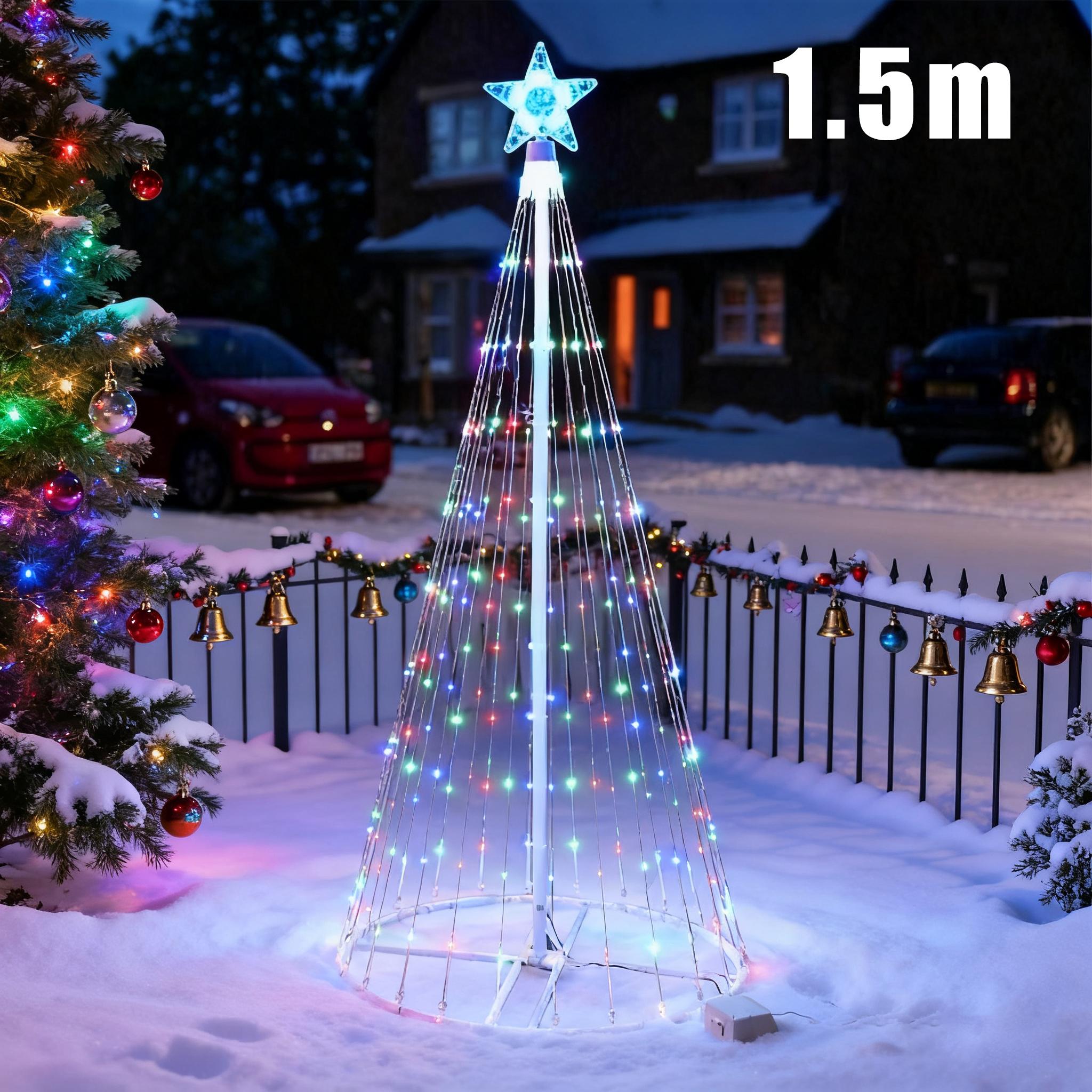 

Уличная солнечная гирлянда светодиодная «Водопад Пятиконечная звезда» украшение на верхушку рождественской елки для сада, разноцветная