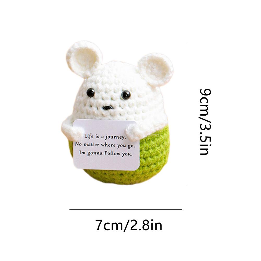 Funny Positive Toys with Card Knitted Inspired Toy Creative Inspirational Crochet Dolls Birthday Gifts for Friends