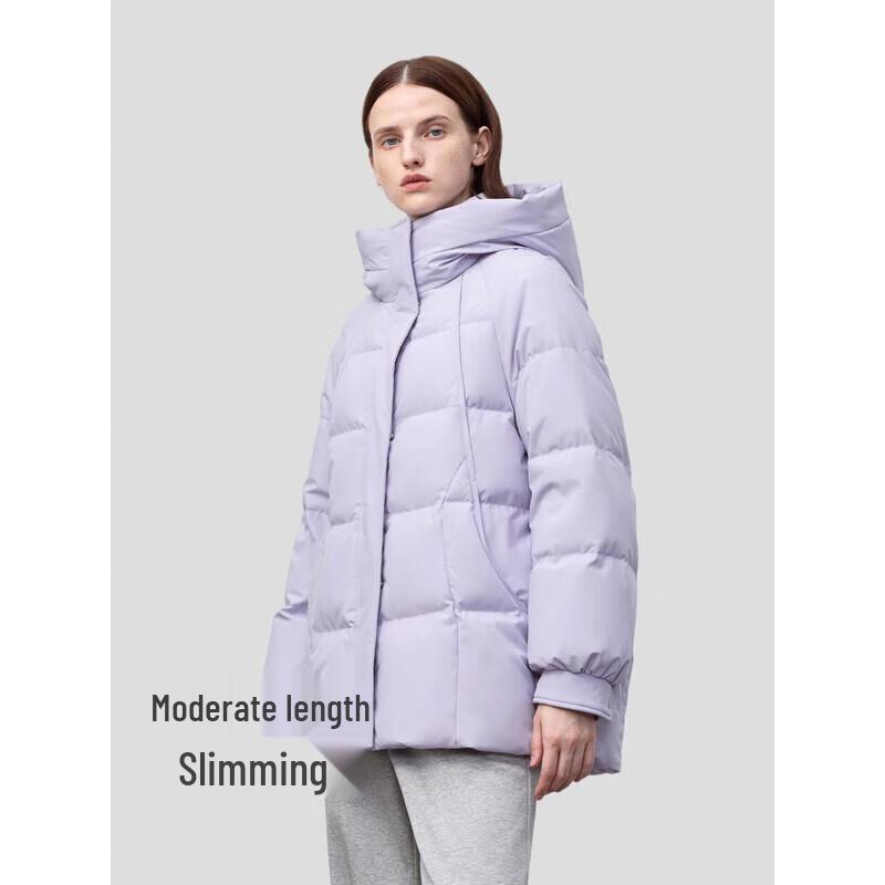Bingjie Women's Short Hooded 95% White Duck Down Jacket