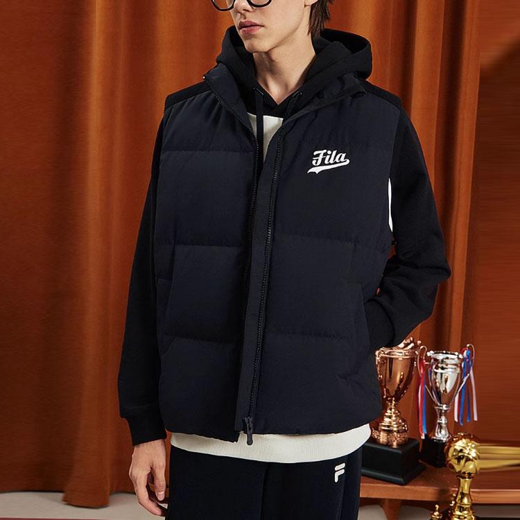 Fila Fusion Fashionable Warm Loose Stand Collar Vest Men tops Black T11M342903F-BK