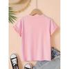 Kids Cute Cartoon Bunny Graphic Crewneck Short Sleeve T-Shirt