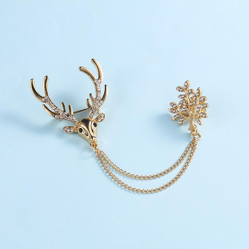 Kettenbrosche Herrenanzug-Accessoires Personalisierte Modeanstecknadel Fixierte Kleidung Vintage Britische Knopfanstecknadel Metallschmuck