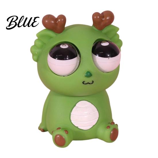 Dragon Stress Reliever Popping Eye Squeeze Toy Anxiety Relief Sitting Cartoon Child-friendly Pinch Sensory Soft Ball Animal Fidget