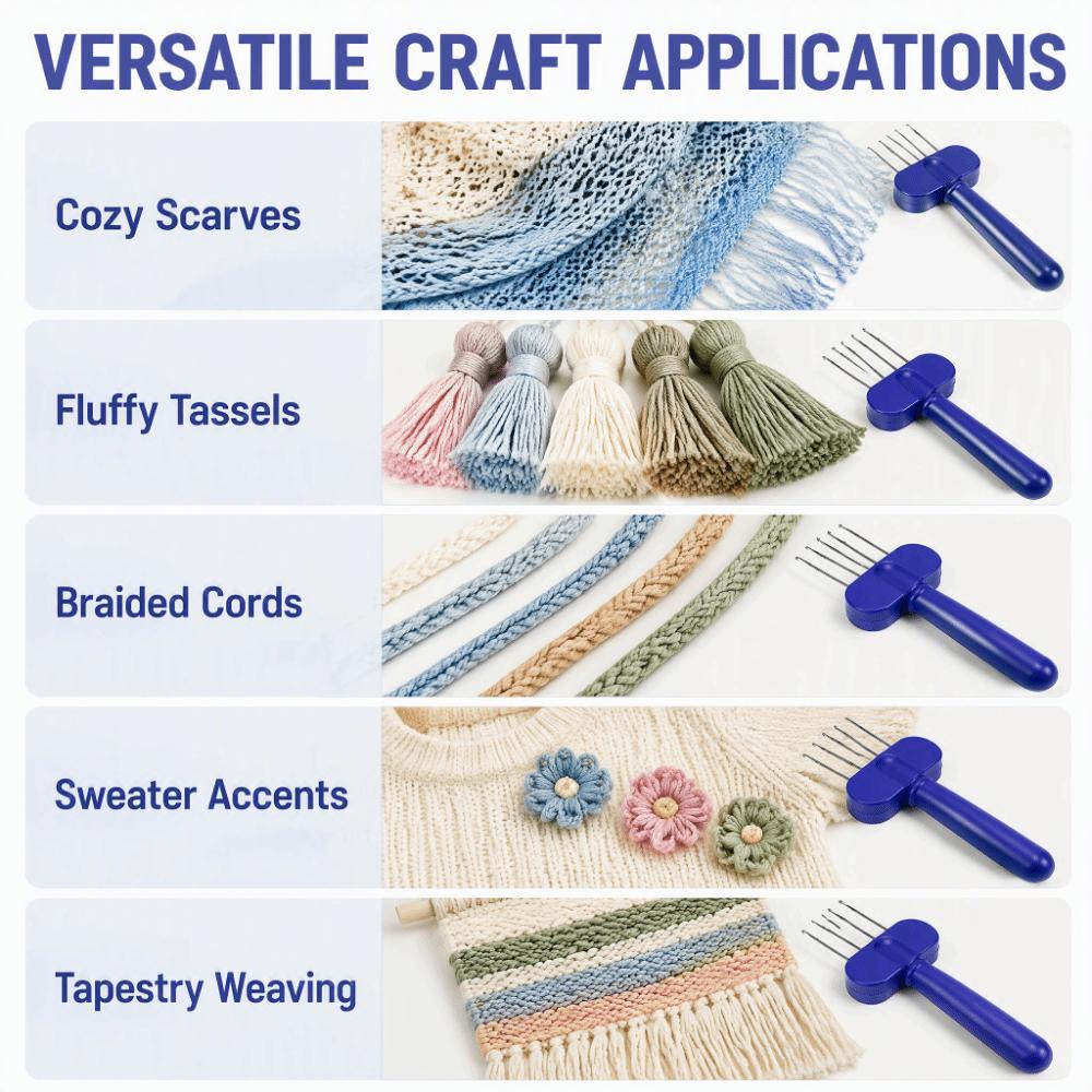 3/4 hooks Cord Knitting Tool Manual Operation Portable Cord Maker Latch Hook Tool Yarn DIY Crafts