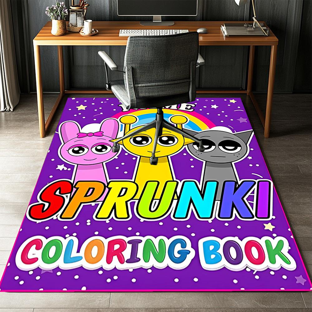 Custom Name Sprunki Printed Carpet,Rug for Office Chair Living Room Bedroom Kitchen Room Decor Gifts.