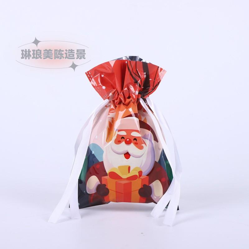 50pcs Christmas Creative Gift Bags Kindergarten Children's Drawstring Aluminum Foil Packaging Bag Gift Candy Storage Bags