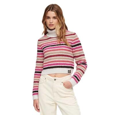Superdry Stripe Crop High Neck Jumper