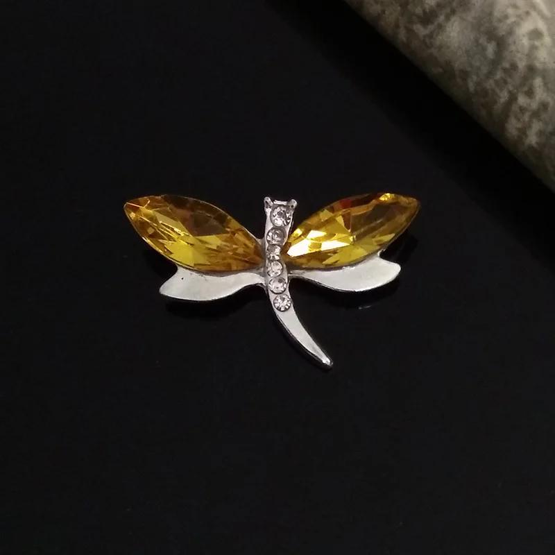 Engood 100Pcs Dragonfly Acryl Rhinestone Buttons Sewing Trim & Embellishments Craft Wedding DIY Buckles Hair Accessories