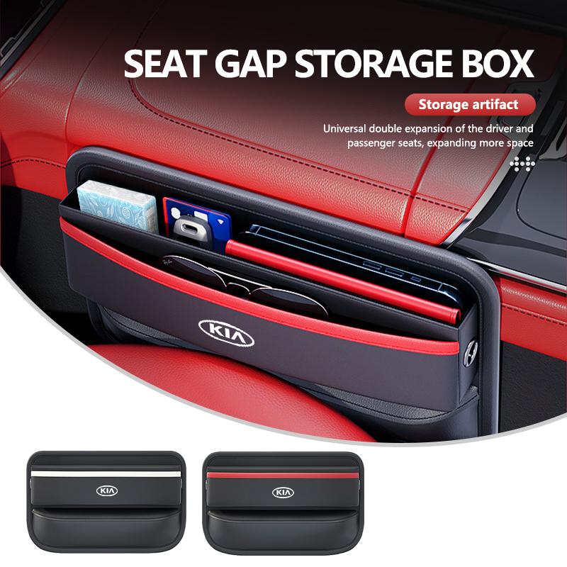 For KIA Car Seat Crevice Storage Box Auto Seat Gap Organizer With Charging Hole Cerato Proceed Venga Stonic Picanto Sorento ZC1