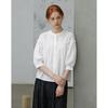 Demana Women's French Pleated Bubble Sleeve Cotton Blouse