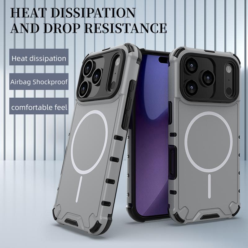 Anti-slip Bumper Armor for Magsafe Magnetic Phone Case for IPhone 15 14 13 12 11 17 Pro Max 17 Air 16 Plus Shockproof Cover