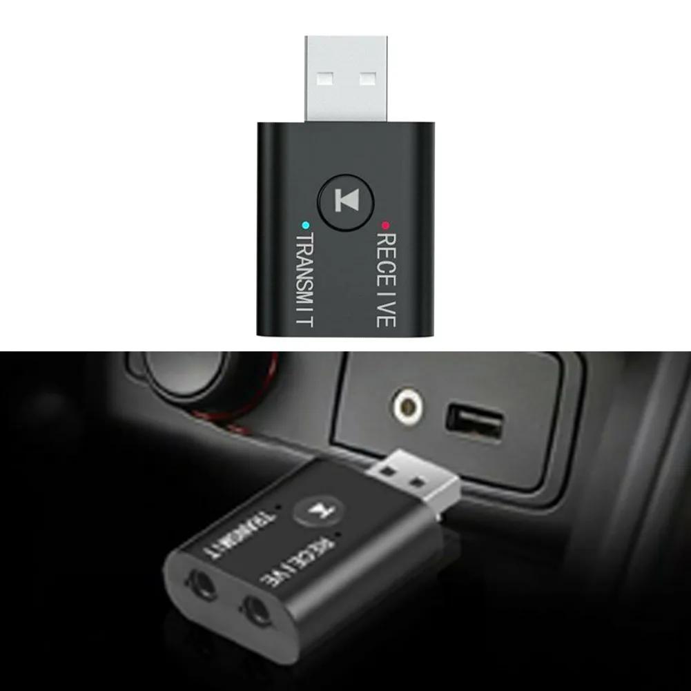 USB 5.0 Bluetooth Audio Receiver Transmitter Adapter AUX 3.5mm Audio 2 IN 1 Wireless Transmitter TR6 For Home Car Music System