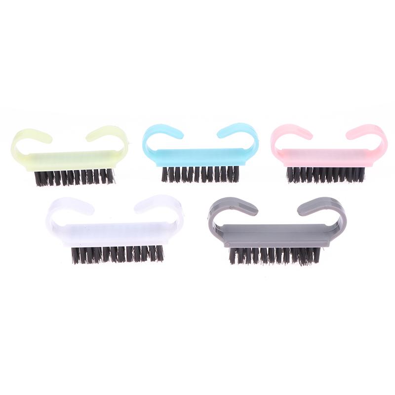 2Pcs Nail Brush Nail Art Manicure Pedicure Soft Remove Dust Plastic Cleaning Nail Brushes File Tools Set