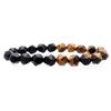 Tiger Eye Onyx Bracelet for Star Cut Black for Career Natural Power Day Inner Circumference [GOLD STONE] Men, 10mm, Tiger's Eye, Agate, Luck, Stylish,