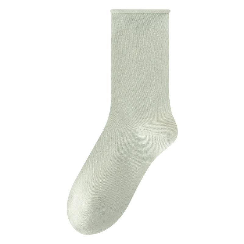 

Женские осенние однотонные носки с подвернутым краем, свободным верхом, без косточек, из махры 1 pair зелёный