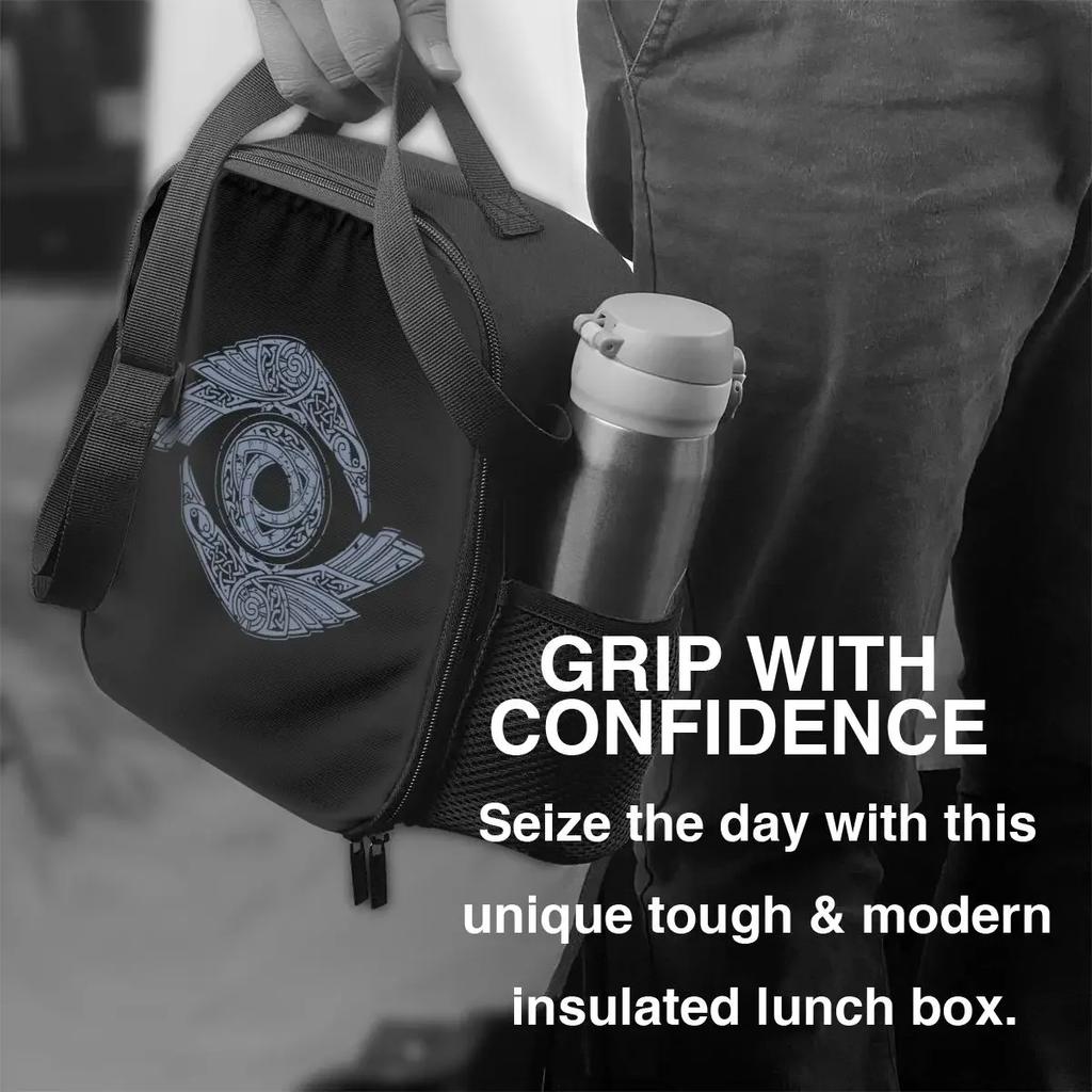 Odin Raven Runes Insulated Lunch Bag for Women Norse God Thermal Cooler Lunch Box Kids School Children