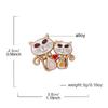 1PC Cat Brooch Cartoon Two Cats Cute Zinc Alloy Versatile Pin Buckle Clothing Accessories Diamond Inlaid