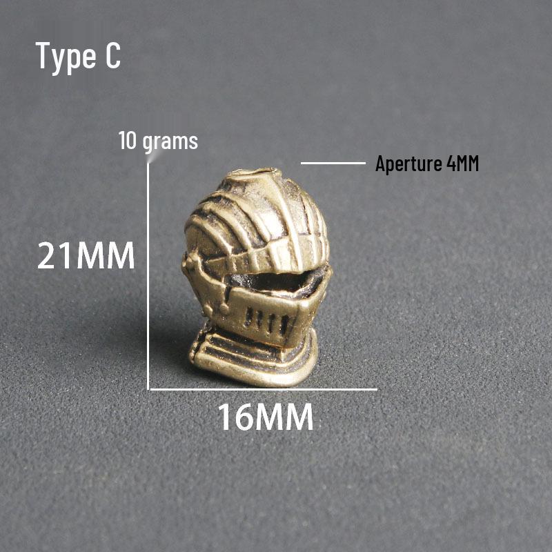 Brass Skull Head Paracord & Keyring Pendant DIY Accessory