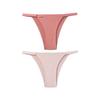 TERMEZY 2Pcs/Lot Women Sexy Ice Silk Panties Low-waist Seamless G String Lingerie Solid Half Hip Underwear