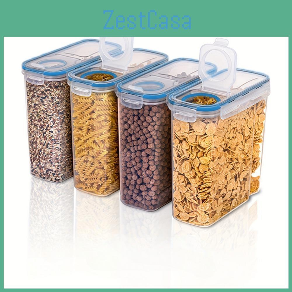 Cereal Storage 4liter Container Airtight Moistureproof Insect Proof Rice Bucket Food Storage Box Plastic Transparent Sealed Tank