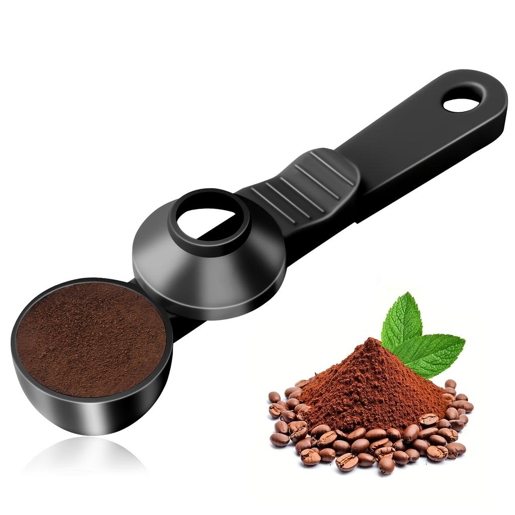 Coffee Scoop and Funnel - Heavy-duty Metal Construction, 2-tablespoon Coffee Measuring Scoop with Non-slip Design for Leak-free, Precise Measuring