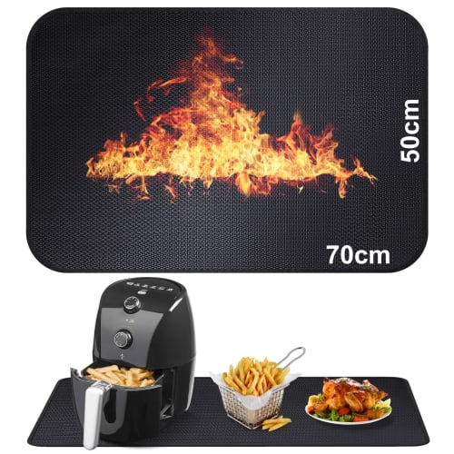 50x70cm Fireproof Mat | Tabletop Fiberglass Silicone Fireproof Mat | Heat-Resistant Mat for Air Fryers | Fire-Resistant Mat for Coffee Makers | Non-Sl