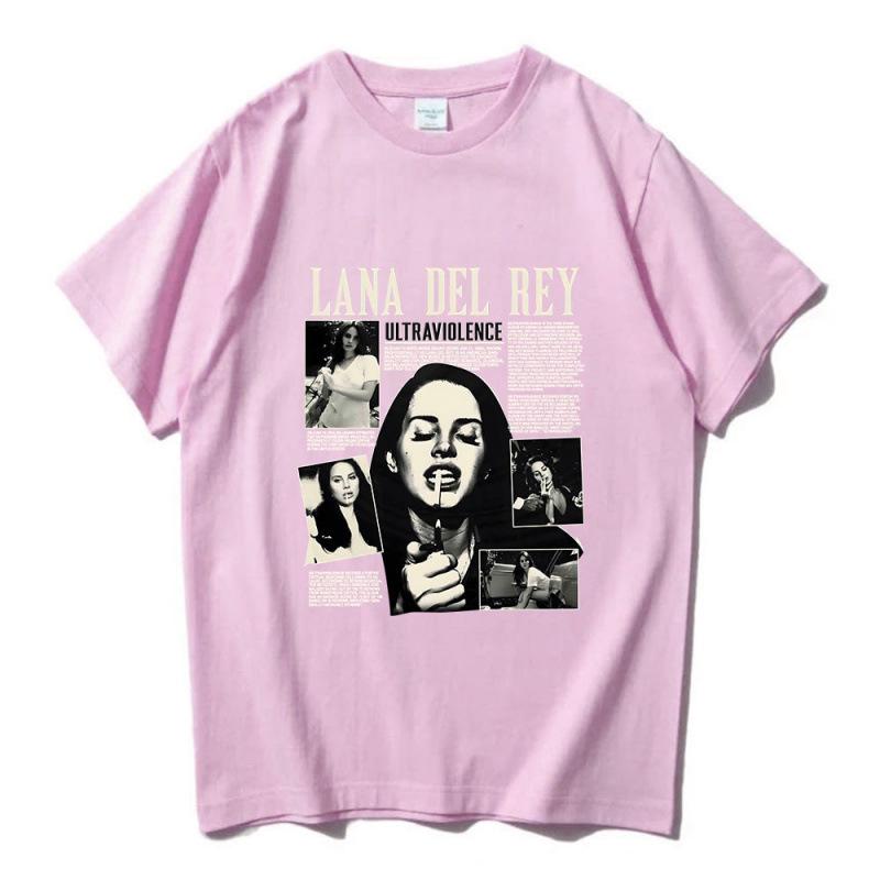 Lana Del Rey Printed Short Sleeve Unisex Cotton T-Shirt - Soft, Loose, Casual, Round Neck for Spring/Summer.