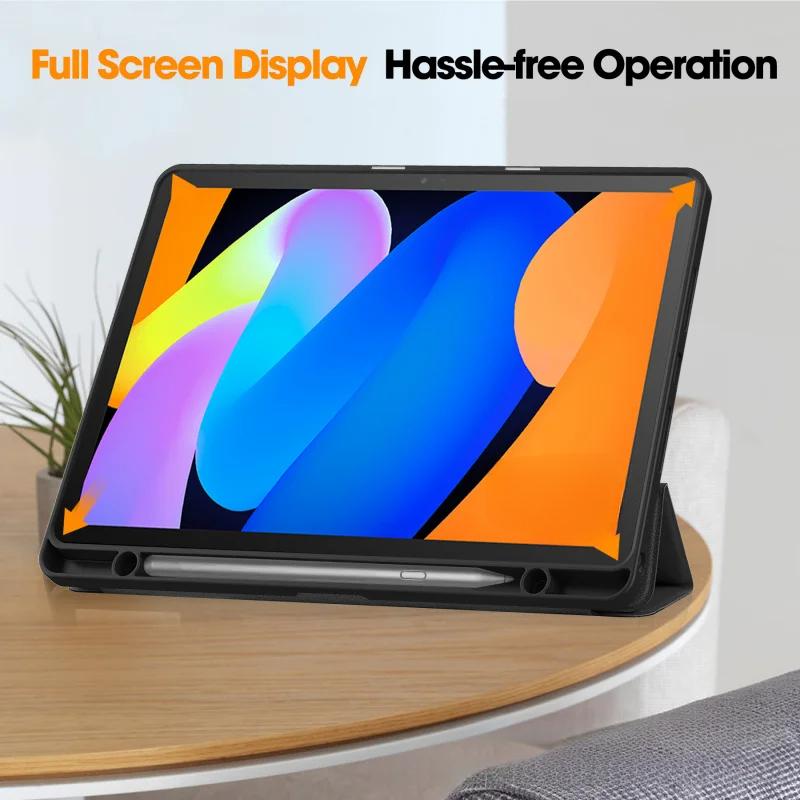 Tablet Protective Cover For Lenovo Idea Tab11 TB336FU Three Fold TPU Pen Slot Soft Shell Case