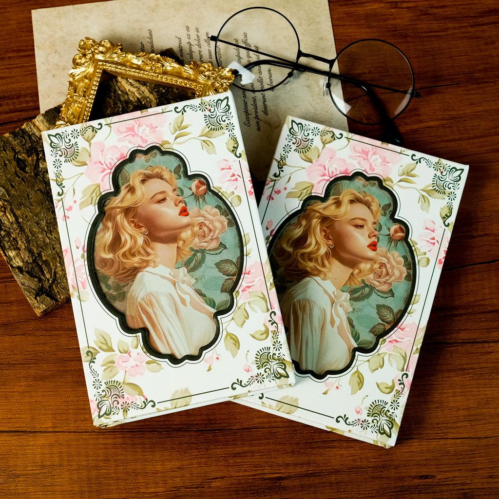 Romantic Rose Girl Series Retro Style High Value Hard Shell Portable Magnetic Notebook
