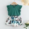 Girls Summer Sleeveless Shorts Set Baby Girl Cool Breathable Outfit Kids Casual Two Piece Clothing Suit For Toddler