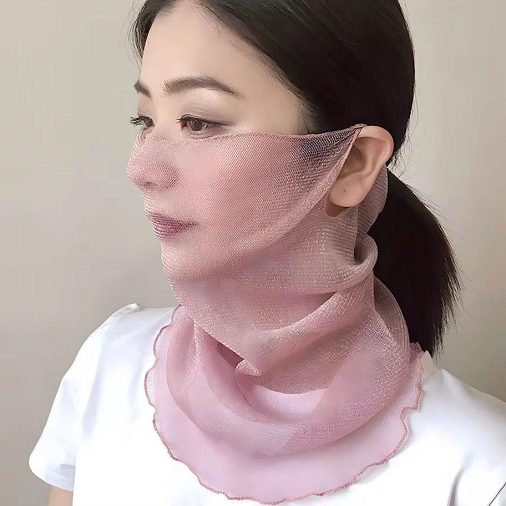 Floral Print Sun Protection Face Mask Thin Texture Breathable Fabric Breathable Face Scarf UV Protection Quick-Dry
