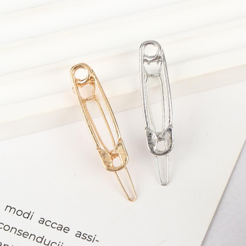 New 2Pcs Punk Personalized Punk Minimalist Girl Hairpin Hair Accessories Snap-on Side Clips Bangs Clips