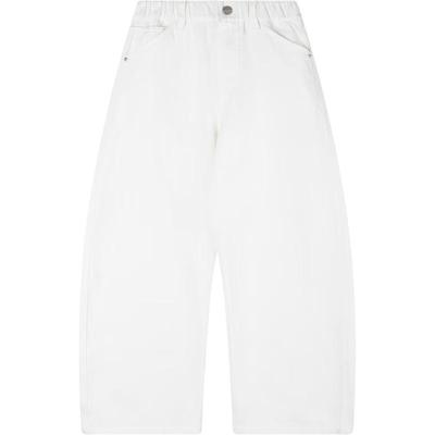 Girls' Soft Cotton White Curved Blade Jeans