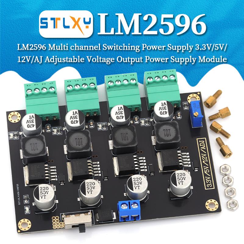 Stlxy LM-2596 Multi-Circuit Switching Power Supplies Module 3.3V 5V 12V ADJ Adjustable Voltage Output Power Modules LM2596